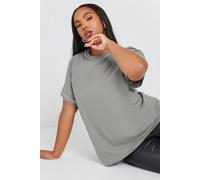 Yours Pearl Trim T-Shirt In Grey Grey 14