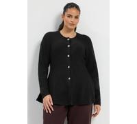 Yours Women's Peplum Knitted Cardigan in Black | Size: 30-32 Yours Black 30-32