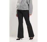 Yours Women's Pintuck Flared Denim Jeans in Black | Size: 20R