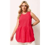 Yours Pleated Peplum Cami Vest In Red Red