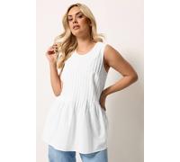 Yours Pleated Peplum Cami Vest In White White