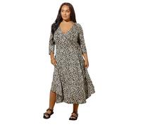 Yours Plus Size Leopard Print Wrap Dress - Women's - Plus Size Curve Black