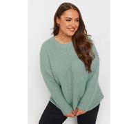 Yours Curve Waffle Knit Jumper - Women's - Plus Size Curve Blue