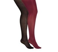 Yours Plus Size Womens - 2 Pack 100 Denier Opaque Tights - Ladies Extra Stretch Classic All Day Comfort Multipack Black