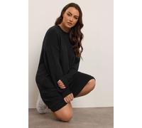 Yours Pocket Sweatshirt Dress In Black Black 26-28