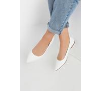 Yours Pointed Ballet Pumps In White White 5EEE