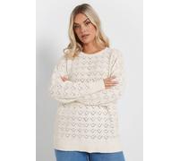 Yours Pointelle Chenille Jumper In White White 30-32