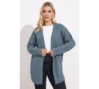 Yours Women's Pointelle Chunky Knitted Cardigan in Blue | Size: 22-24 Yours Blue 22-24