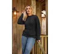 Yours Women's Pointelle Detail Knitted Jumper in Black | Size: 18-20 Yours Black 18-20