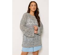 Yours Pointelle Knitted Jumper In Brown Brown