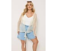 Yours Women's Pointelle Tie Cardigan in Ivory | Size: 30-32 Yours Ivory 30-32
