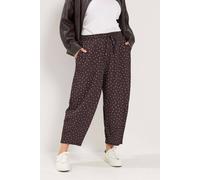 Yours Polka Dot Barrel Trousers In Chocolate Chocolate