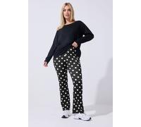Yours Women's Polka Dot Flared Trousers in Black | Size: 26-28 Yours Black 26-28