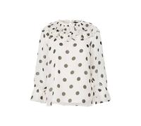 Yours Women's Polka Dot Frill Neck Blouse in White | Size: 20 Yours White 20