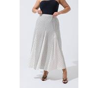 Yours Limited Collection Curve Polka Dot Skirt - Women's - Plus Size Curve White