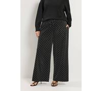 Yours Women's Polka Dot Metallic Wide Leg Trousers in Black | Size: 18S Yours Black 18S
