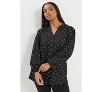 Yours Women's Polka Dot Notch Neck Blouse in Black | Size: 20 Yours Black 20