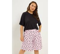 Yours Polka Dot Shorts In Pink Pink