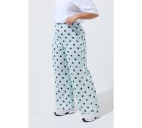 Yours Polka Dot Side Stripe Trousers In Baby Blue Baby Blue