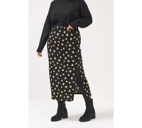 Yours Polka Dot Skirt In Black Black 22-24