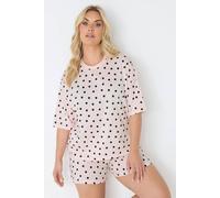 Yours Polka Dot Sleep Tee Top In Light Pink Light Pink