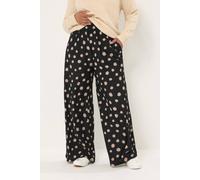 Yours Polka Dot Trousers In Black Black 22-24