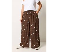 Yours Women's Polka Dot Wide Leg Trousers in Chocolate | Size: 30-32 Yours Chocolate 30-32