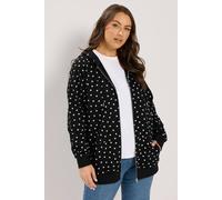 Yours Curve Polka Dot Zip Through Raglan Hoodie - Women's - Plus Size Curve