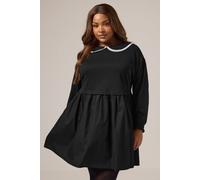 Yours Curve Poplin 2-in-1 Jumper Dress - Women's - Plus Size Curve Black