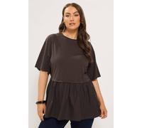 Yours Women's Poplin T-Shirt in Chocolate | Size: 14