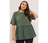Yours Poplin T-Shirt In Light Khaki Light Khaki