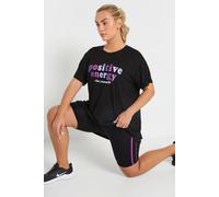 Yours 'positive Energy' Slogan Top In Black Black 30-32