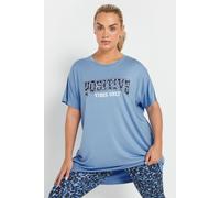 Yours Active Curve 'Positive Vibes Only' Top - Women's - Plus Size Curve Light Blue