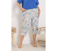 Yours Women's Postcard Print Cropped Pyjama Bottoms | Size: 22-24 Yours Multicolor 22-24