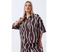 Yours Women's Printed Boxy Shirt in Chocolate | Size: 22-24 Yours Chocolate 22-24