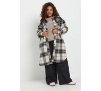 Yours Printed Longline Shacket In Light Blue Light Blue 16