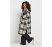 Yours Printed Longline Shacket In Light Blue Light Blue 18