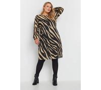 Yours Printed Mesh Mini Dress In Black Black 30-32