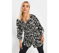 Yours Women's Printed Pintuck Blouse in Black | Size: 18 Yours Black 18