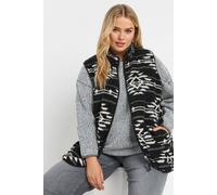 Yours Printed Teddy Borg Gilet In Black Black 18