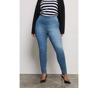 Yours for Good Curve Mid Pull On Stretch Jenny Jeggings - Women's - Plus Size Curve Blue