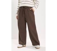 Yours Curve Brown Pull On Wide Leg Jeans - Women's - Plus Size Curve