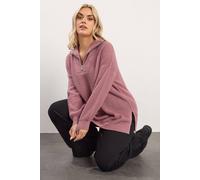 Yours Quarter Zip Jumper In Pink Pink 22-24