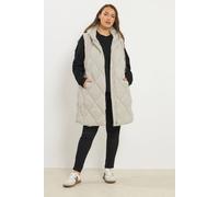 Yours Women's Quilted Midi Gilet in Ivory | Size: 22-24 Yours Ivory 22-24