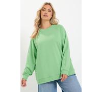 Yours Women's Raglan Oversized Sweatshirt in Green | Size: 10/12