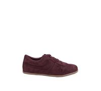 Yours - Red Faux Suede Low Retro Stripe Trainers in Extra Wide Eee Fit - Women's