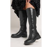 Yours - Ribbed Knit Panel Knee High Boots In Wide Eee Fit & Extra Wide Eee Fit - Women's