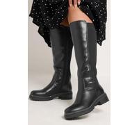 Yours - Ribbed Knit Panel Knee High Boots In Wide Eee Fit & Extra Wide Eee Fit - Women's