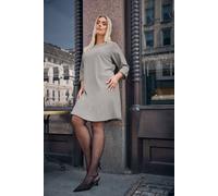 Yours Ribbed Mini Shift Dress In Light Grey Light Grey 26-28
