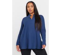 Ribbed Quarter Zip Top Yours Blue 20